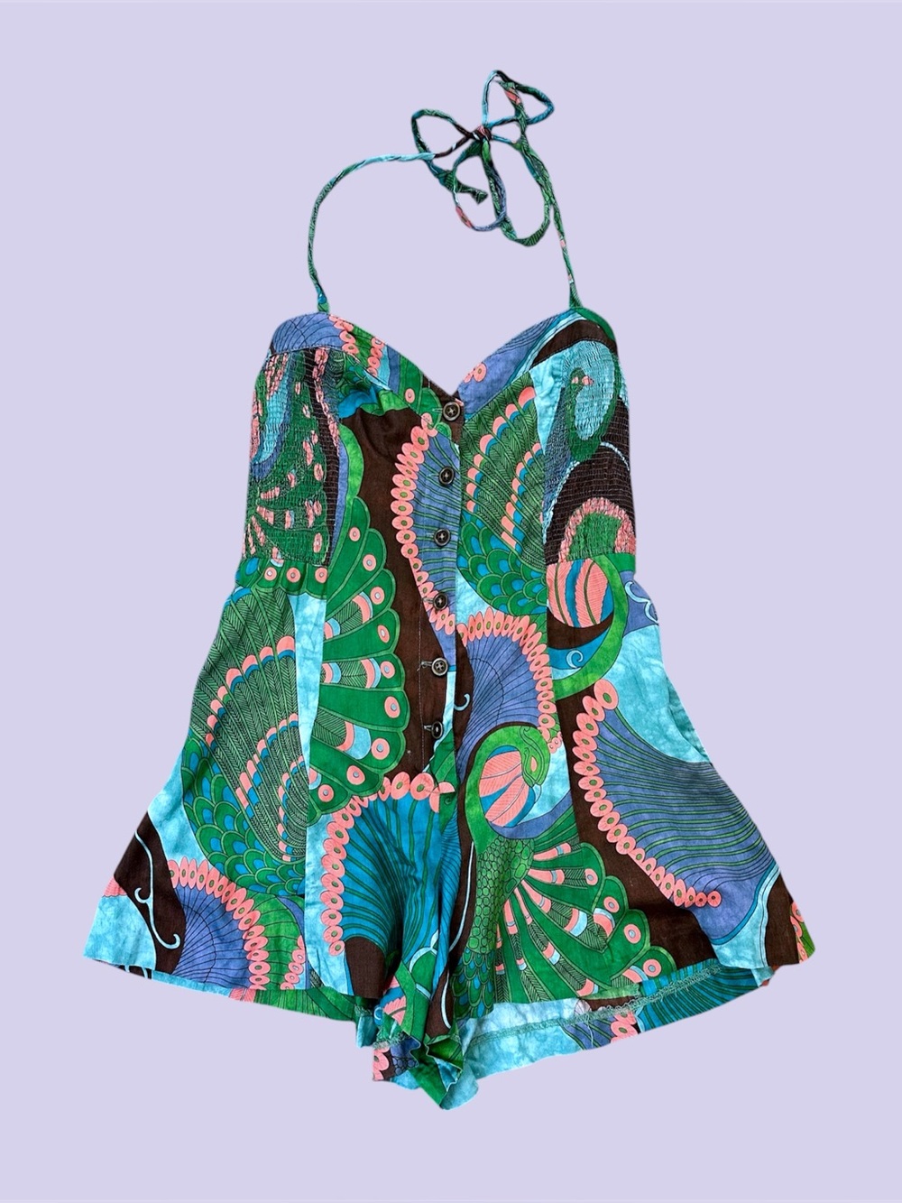 Rare free people peacock print romper playsuit